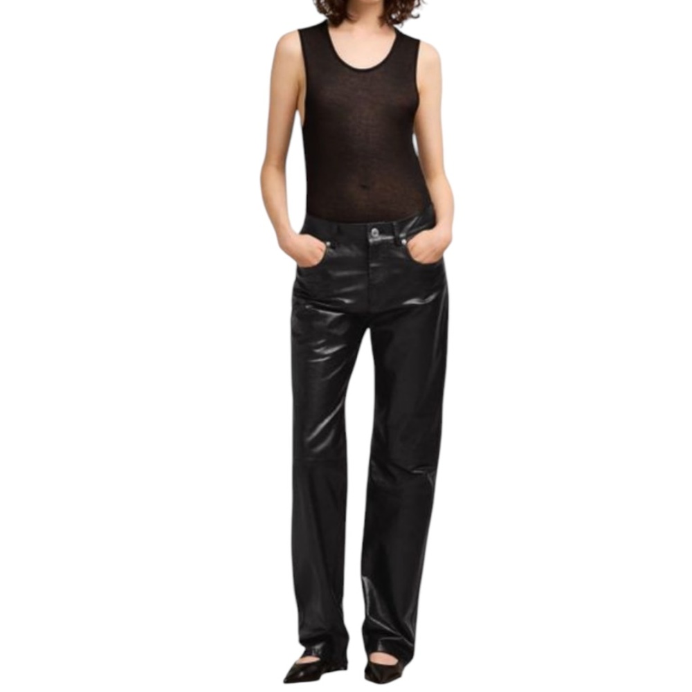 A.M.I. Y2K Vintage Black Leather pants Size 6